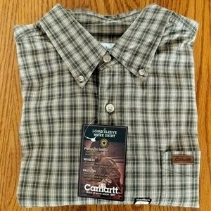 NWT Carhartt Men's Long Sleeve Plaid Shirt, Size XL